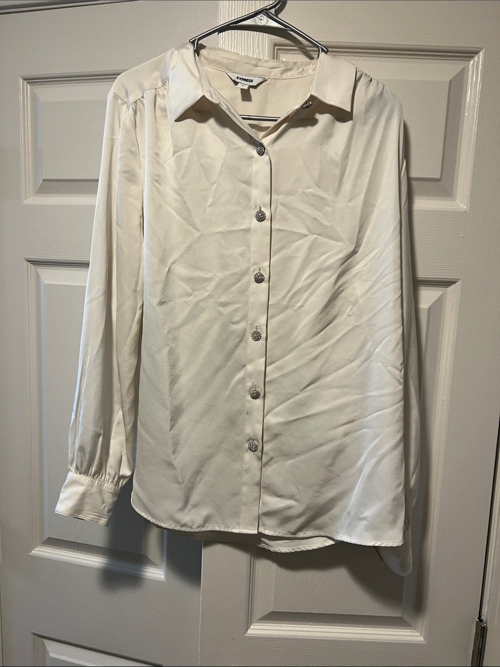 Express women’s  Ivory Button-Down Dress Shirt
